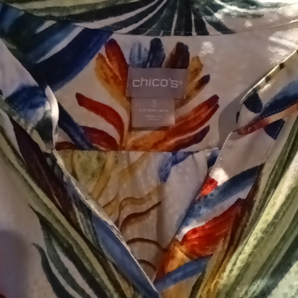 Chico's Polyester Multi-Colored Foliage Print Blo… - image 8